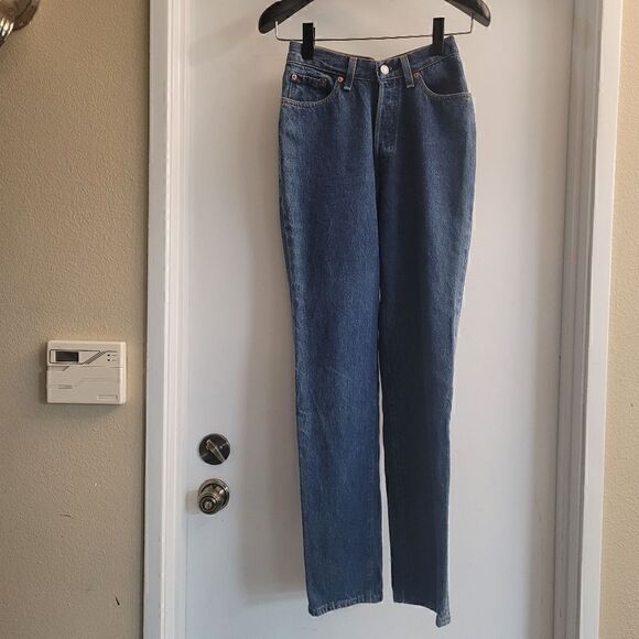 RARE Vintage 90s Levi's 501 XX Women's Jeans High Rise Tapered Leg Dark Wash 30' - Picture 7 of 8